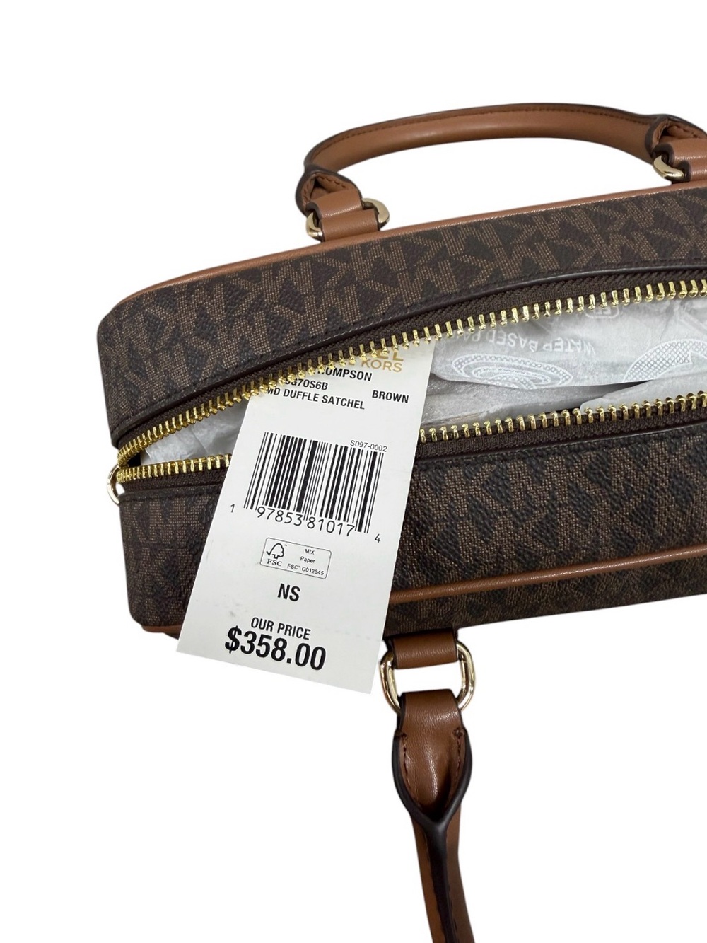 Michael Kors Thompson Medium Signature Logo Satchel - Picture 6 of 6